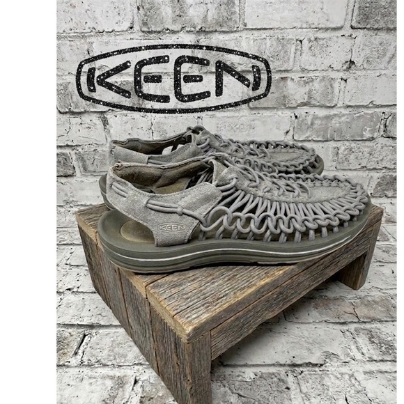 Keen Shoes - Keen Uneek 🩶Sandals Monument Grey Woven Cord Hybrid Shoes Coastal Hiking 9‎